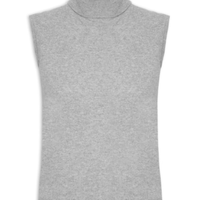 Blusa Feminina Gola Alta Puro Cashmere - Cinza