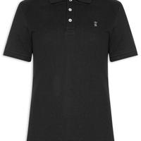 Polo Masculina Básica Piquet - Preto