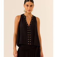 Blusa Decote v Tachas