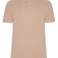 Polo Masculina Regular Fit em Pique - Bege