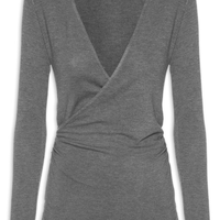 Blusa Feminina Transpasse Mescla - Cinza