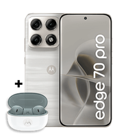 Kit Smartphone Motorola Edge 70 Pro 5G 256GB + Moto buds 2 12GB RAM+12GB Ram Boost, 4 câmeras de 50MP, Tela 1.5K extreme AMOLED 144Hz, Bateria 6500 mAh, IP68/IP69 - Branco