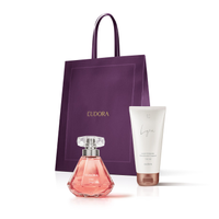 Combo Presente Velvet & Eudora Make: Desodorante Colônia 100ml + Batom Nude 4ml + Sacola
