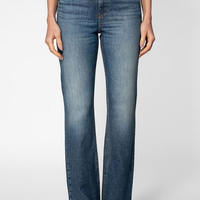Calça jeans reta cintura alta azul