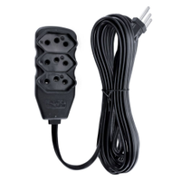 Extensao Tripolar Slim 10M Preto 3 Tomadas FORCELINE-0180200316