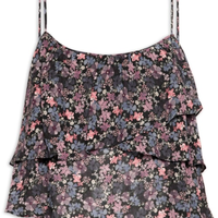 Blusa Feminina Babados Ggt Estampa Liza - Preto