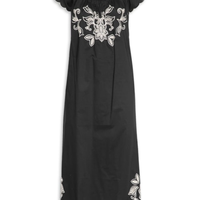Vestido Bordado Folk - Preto