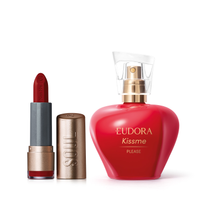 Combo Kiss Me Please Desodorante Colônia 50ml + Batom Matte Vermelho Paparazzi 3,7g
