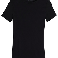 Blusa De Manga Curta Em Algodão Supima® Elástico - Preto