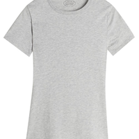 Blusa De Manga Curta Em Algodão Supima® Elástico - Cinza