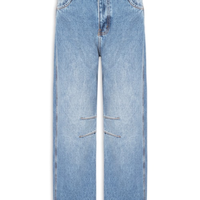 Calça Feminina Jeans Barrel Azul