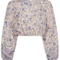 Blusa Feminina Cropped Estampa Céu - Azul