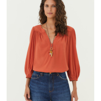 Blusa Manga Longa Decote v