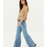 Calça Jeans Wide Leg Recorte Wavy