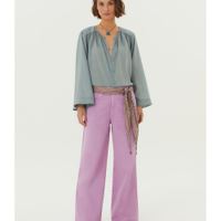 Calça Sarja Wide Leg Color Stone