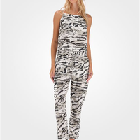 Calça Feminina Cenoura Animal Print Calvin Klein - Off White Calça Feminina Cenoura Animal Print Calvin Klein Off White 36