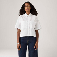 Camisa Levi's® Harlie Cropped Branca Manga Curta - XS USA | PP BR