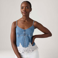 Blusa Jeans Levi's® Cami 90's Lavagem Média - XS USA | PP BR