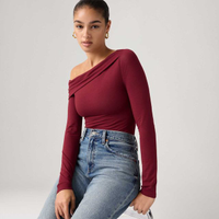 Blusa Levi's® Clara Ombro a Ombro Vinho Manga Longa - XL USA | GG BR