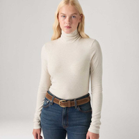 Blusa Levi's®Mia Layering Turtleneck Bege Manga Longa - XS USA | PP BR