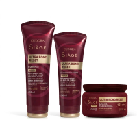 Combo Siàge Ultra Bond Reset + Eudora & Adam Mitch: Shampoo 250ml + Condicionador 200ml + Gloss Labial 5,2ml