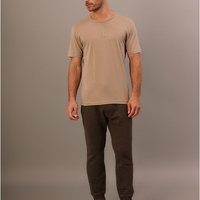 Camiseta Manga Curta Calvin Klein Jeans Masculino Calvin Klein Rubber Patch - Caqui Medio Camiseta Manga Curta Calvin Klein Jeans Masculino Calvin Klein Rubber Patch Caqui Medio Ggg