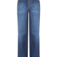 Calça Jeans Feminina Reta Lavagem Média - Azul