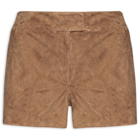 Short Feminino Couro Trançado - Marrom