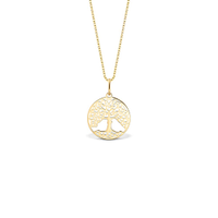 Pingente Medalha Árvore da Vida em Ouro Amarelo 18k