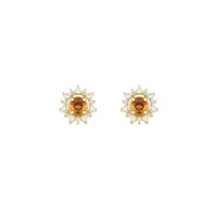 Brinco Olympia em Ouro Amarelo 18k com Citrino e Diamantes