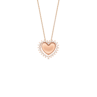 Pingente Amantes Coração em Ouro Rosé 18k com Diamantes