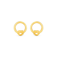 Brinco Knot Círculo em Ouro Amarelo 18k