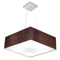 Pendente Quadrado Md-4196 Cúpula em Tecido 15-45x45cm Café - Bivolt