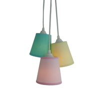 Lustre Pendente Cacho Candy Amarelo, Rosa e Verde