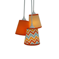 Lustre Pendente Cacho Chevron Tons de Laranja