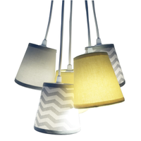 Lustre Pendente Bebê Chevron Cinza e amarelo