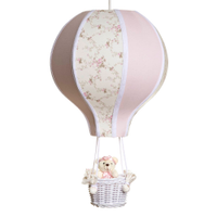 Lustre Balão G Rosa Com Ursinha Quarto Bebê Infantil