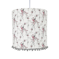 Lustre Tubular Pompom Provençal Cinza Quarto Bebê Infantil Menina