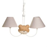 Lustre 2L Simples Com 2 Caras De Urso Quarto Bebê Infantil