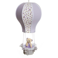 Lustre Balão Cintura Ursa Lilás Quarto Bebê Infantil Menina