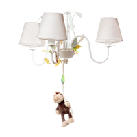 Lustre 3L Floresta Macaco Quarto Bebê Infantil Menina Menino