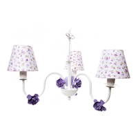 Lustre 3L Simples 6 Flores P Lilás Quarto Bebê Infantil