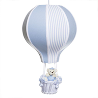Lustre Balão G Azul Com Ursinho Quarto Bebê Infantil