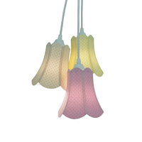 Lustre Pendente Paris Arabescos Rosa, Bege e Amarelo