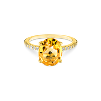 Anel Policroma em Ouro Amarelo 18k com Citrino e Diamantes
