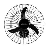 Ventilador de Parede Ventisol 50cm New | Controle de Velocidades, 3 Pás, Preto