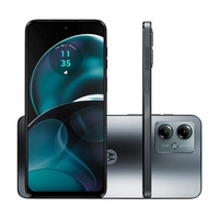 Smartphone Motorola Moto G14 Grafite 128GB, 4GB RAM, Tela de 6.5", Câmera Traseira Dupla, Áudio Dolby Atmos, Android 13 e Processador Octa Core