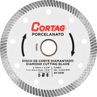 Disco Cortag Diamantado Turbo Para Porcelanato 110x20mm