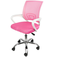 Cadeira de Escritório Giratória OR Design Tok Baixa com Regulagem de Altura e Apoio para os Braços - Rosa
