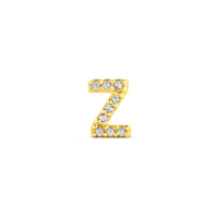 Brinco Único Letra Z em Ouro Amarelo 18k com Diamantes